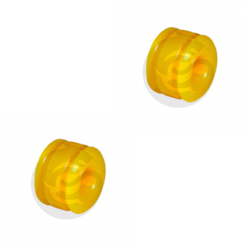 Set of 2 Polyurethane bushing front suspension, shock absorber, low mount to; rear suspension, shock absorber, upper mount to, OEM 56119-MD00A, 2-03-3031